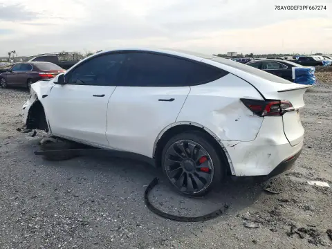 2023 Tesla Model Y VIN 7SAYGDEF3PF667274 фото 2