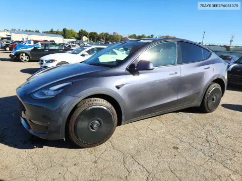7SAYGDEE2PA051375 — 2023 Tesla Model Y, Передняя часть, фото до ремонта