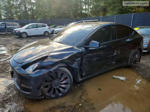 7SAYGDEF0PF916534 — 2023 Tesla Model Y, Передняя часть, фото до ремонта