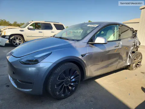 2024 Tesla Model Y VIN 7SAYGDEF5RA303521 фото 1
