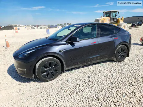 2024 Tesla Model Y VIN 7SAYGDEE7RA309280 фото 1