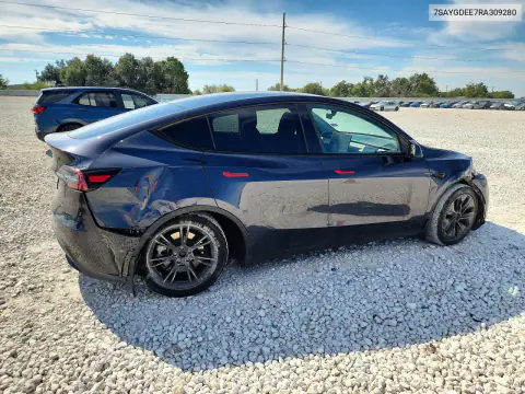 2024 Tesla Model Y VIN 7SAYGDEE7RA309280 фото 3
