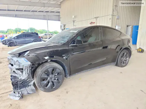 7SAYGDED4SF232514 — 2025 Tesla Model Y, Передняя часть, фото до ремонта