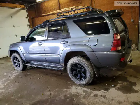 2004 Toyota 4Runner Sr5 VIN JTEBU14R340043597 фото 2