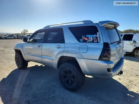 2004 Toyota 4Runner Sport Edition VIN JTEBT14R448008751 фото 2