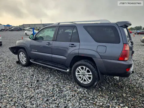 2004 Toyota 4Runner Limited VIN JTEBT17R240037983 фото 2