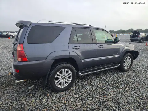 2004 Toyota 4Runner Limited VIN JTEBT17R240037983 фото 3