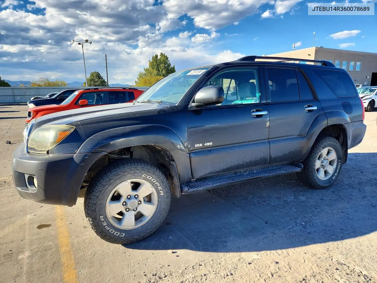 2006 Toyota 4Runner Sr5 VIN JTEBU14R360078689 фото 1