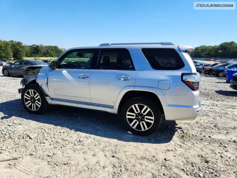 JTEDU5JR5M5235448 — 2021 Toyota 4RUNNER, фото 2 с аукциона Copart, Передняя часть