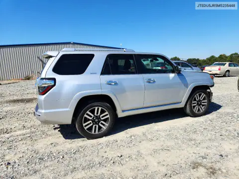 JTEDU5JR5M5235448 — 2021 Toyota 4RUNNER, фото 3 с аукциона Copart, Передняя часть