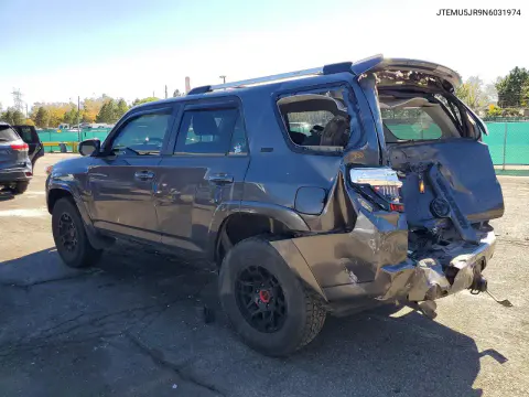2022 Toyota 4Runner Sr5 VIN JTEMU5JR9N6031974 фото 2