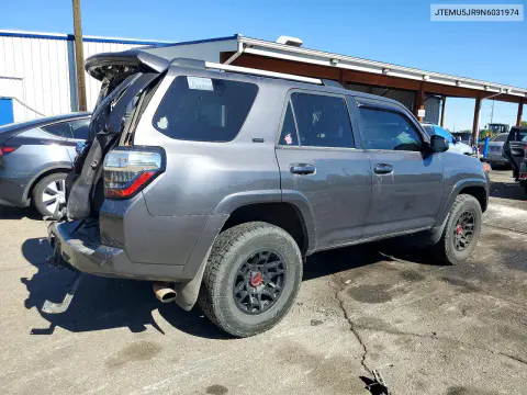 2022 Toyota 4Runner Sr5 VIN JTEMU5JR9N6031974 фото 3