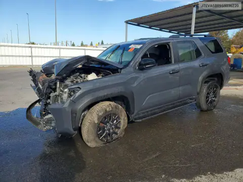 JTEVA5BR9S5036220 — 2025 Toyota 4RUNNER, Передняя часть, фото до ремонта