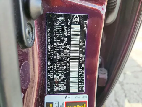 2018 TOYOTA AVALON VIN 4T1BK1EB2JU284000 фото 12