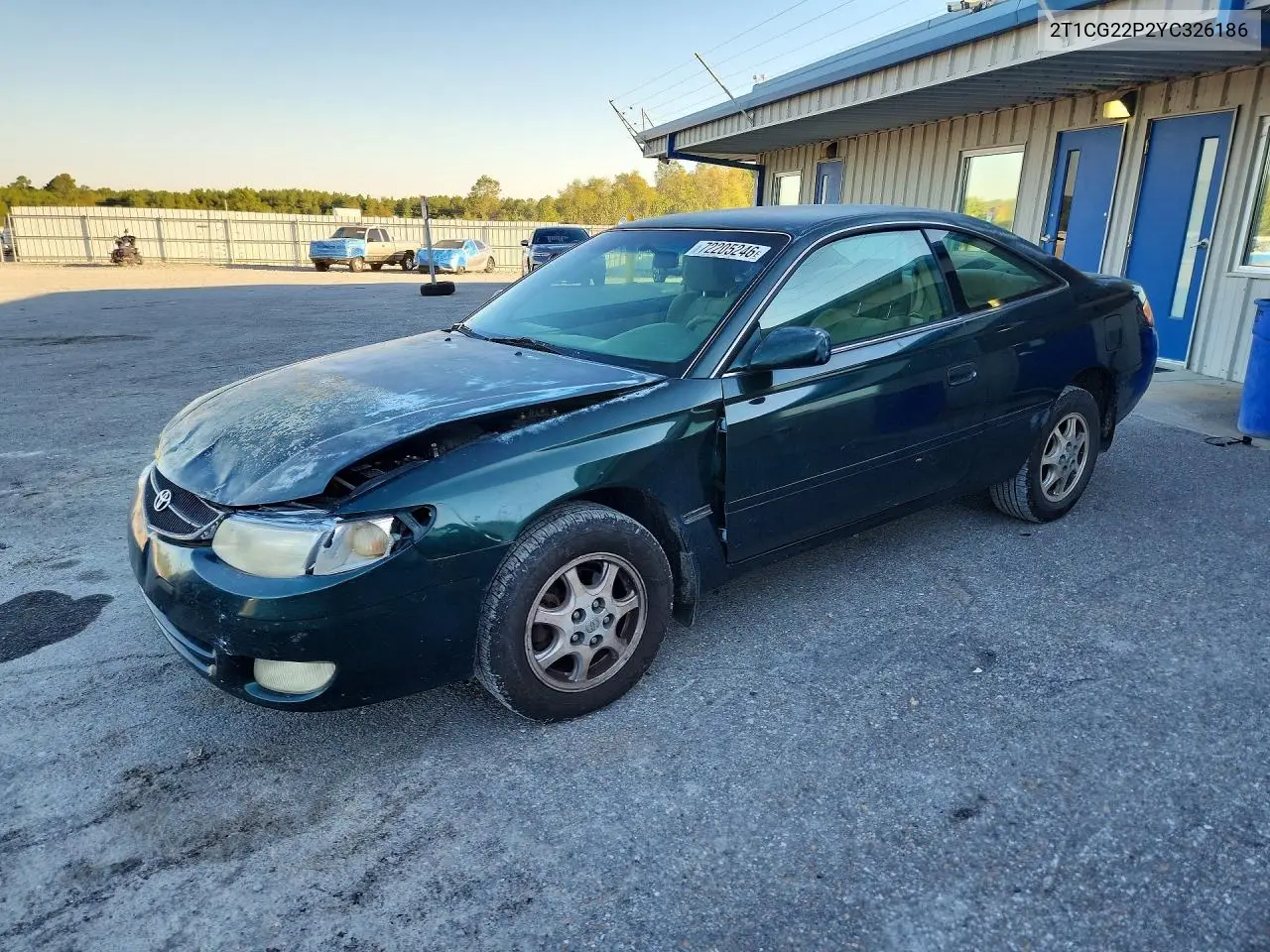 2000 Toyota Camry Solara Se VIN 2T1CG22P2YC326186 фото 1