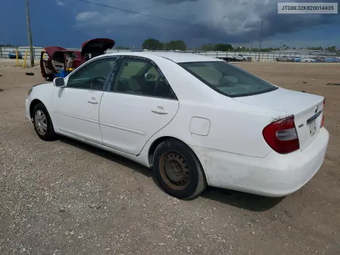2002 Toyota Camry Le VIN JTDBE32K820014435 фото 2
