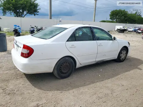 2002 Toyota Camry Le VIN JTDBE32K820014435 фото 3