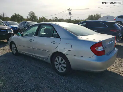2002 Toyota Camry Xle V6 VIN 4T1BF30K02U538022 фото 2