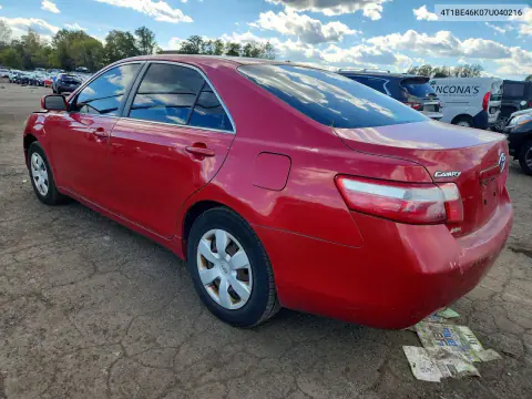 2007 Toyota Camry Le VIN 4T1BE46K07U040216 фото 2