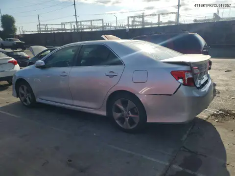 2012 Toyota Camry Se V6 VIN 4T1BK1FK7CU518357 фото 2