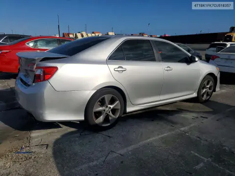 2012 Toyota Camry Se V6 VIN 4T1BK1FK7CU518357 фото 3