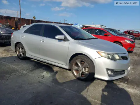 2012 Toyota Camry Se V6 VIN 4T1BK1FK7CU518357 фото 4