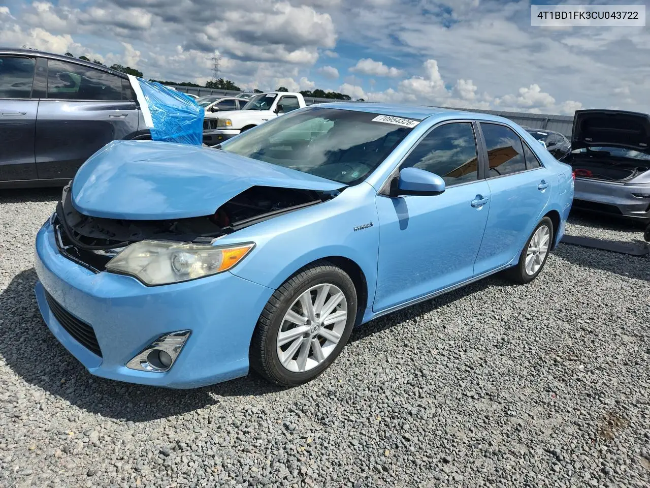 2012 Toyota Camry Hybrid Xle VIN 4T1BD1FK3CU043722 фото 1