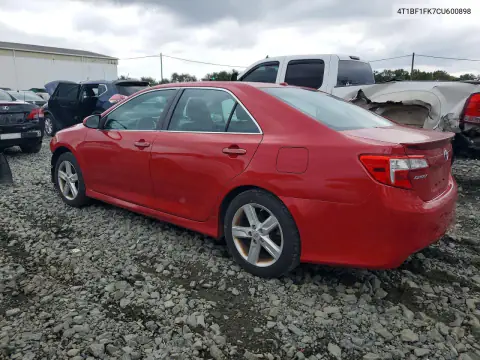 4T1BF1FK7CU600898 — 2012 Toyota Camry, фото 2 с аукциона Copart, Передняя часть