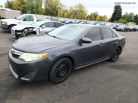2012 Toyota Camry Hybrid Le VIN 4T1BD1FK3CU061749 фото 1