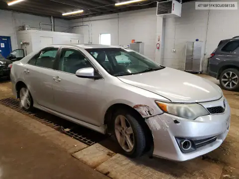 4T1BF1FK5CU058135 — 2012 Toyota Camry, фото 4 с аукциона Copart 21.10.2026, Передняя часть