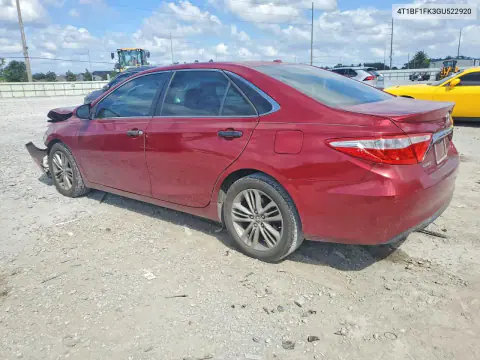 2016 Toyota Camry Se VIN 4T1BF1FK3GU522920 фото 2