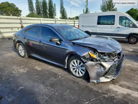 2020 Toyota Camry Le VIN 4T1C11AKXLU904351 фото 4