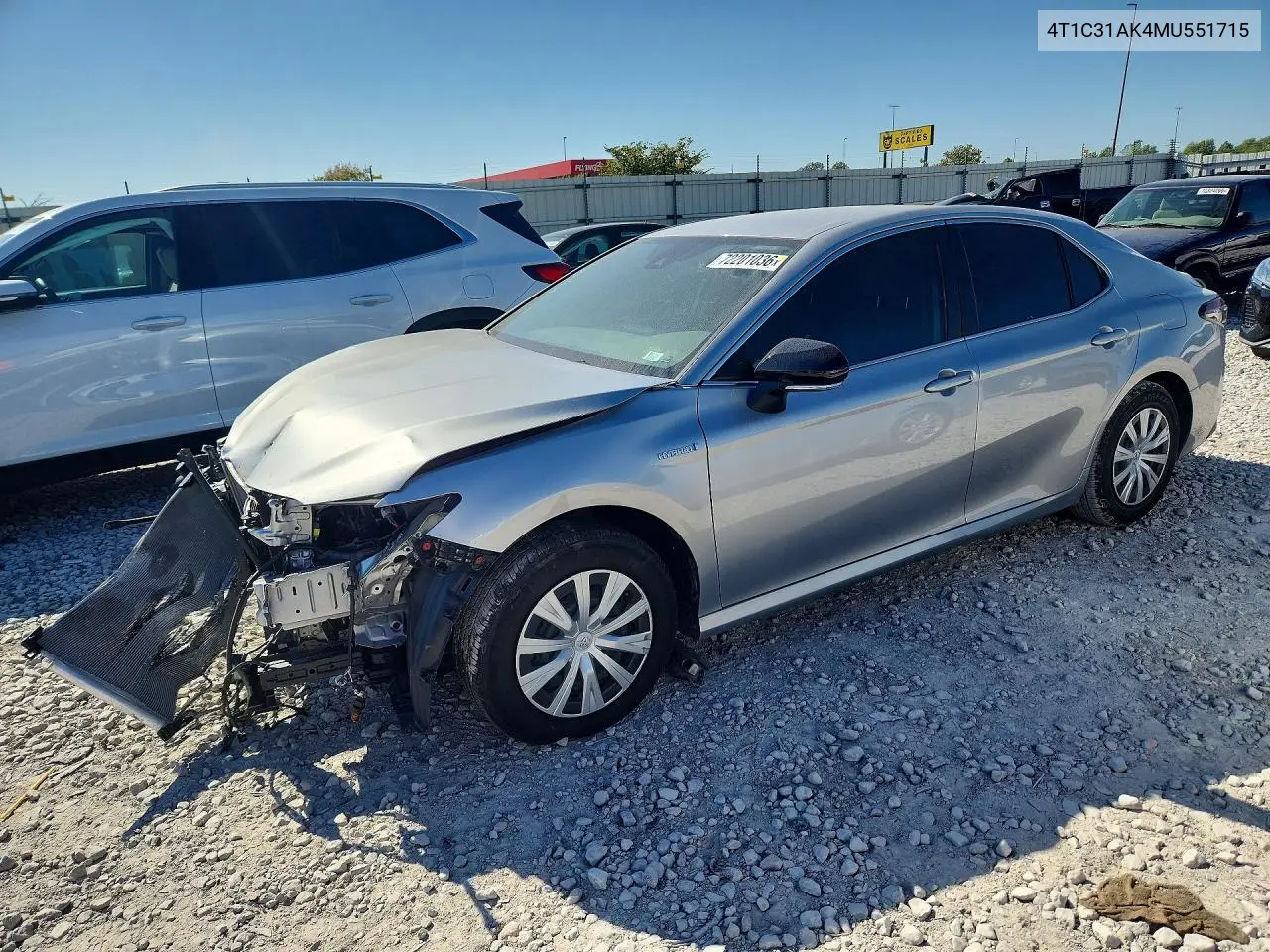 2021 Toyota Camry Le VIN 4T1C31AK4MU551715 фото 1