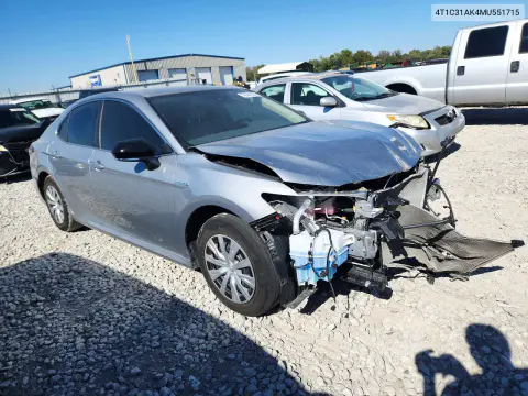 2021 Toyota Camry Le VIN 4T1C31AK4MU551715 фото 4