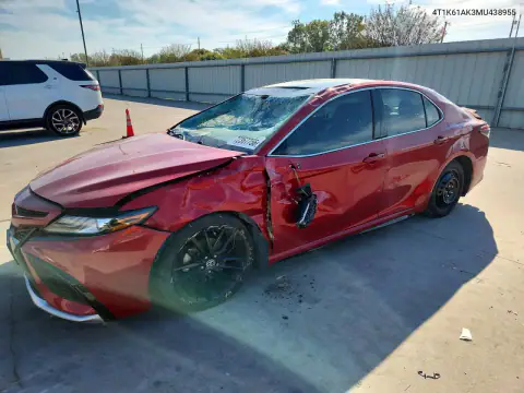 4T1K61AK3MU438955 — 2021 Toyota Camry, Передняя часть, фото до ремонта