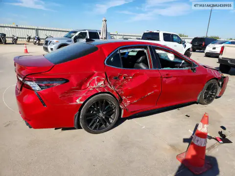 4T1K61AK3MU438955 — 2021 Toyota Camry, фото 3 с аукциона Copart, Передняя часть