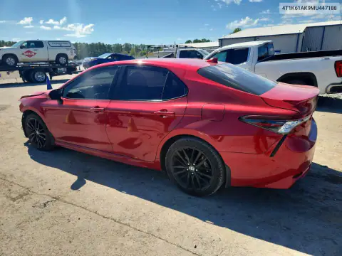 4T1K61AK9MU447188 — 2021 Toyota Camry, фото 2 с аукциона Copart, Передняя часть