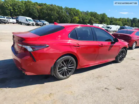 4T1K61AK9MU447188 — 2021 Toyota Camry, фото 3 с аукциона Copart, Передняя часть