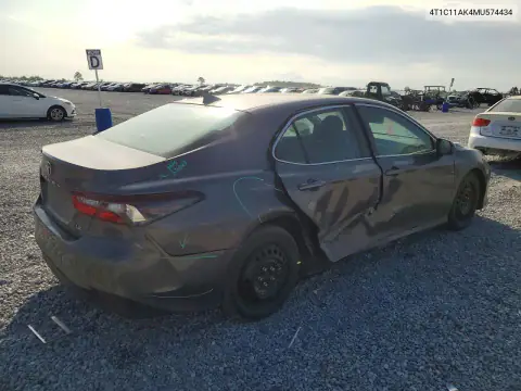 4T1C11AK4MU574434 — 2021 Toyota Camry, фото 3 с аукциона Copart, Сторона