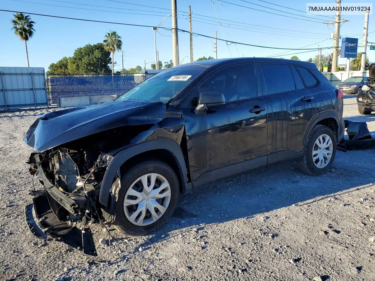 7MUAAAAG1NV019234 Toyota Corolla Cross 2022 — повреждение Передняя часть, фото до ремонта
