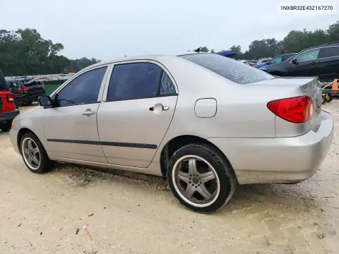 2003 Toyota Corolla Ce VIN 1NXBR32E43Z167270 фото 2