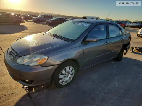 1NXBR32E43Z001671 — 2003 Toyota Corolla, Задняя часть, фото до ремонта