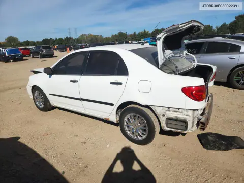 2003 Toyota Corolla Le VIN JTDBR38E030022391 фото 2