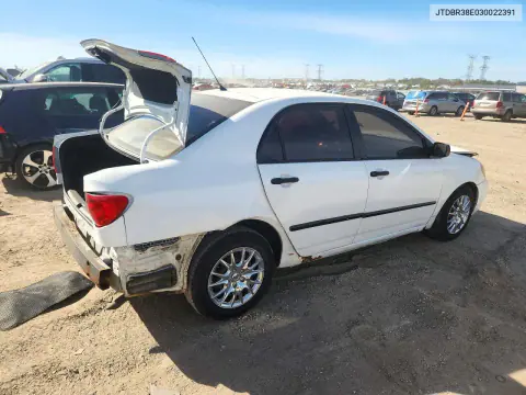 2003 Toyota Corolla Le VIN JTDBR38E030022391 фото 3