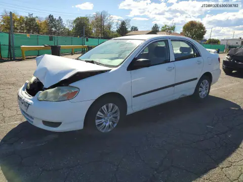 JTDBR32E630038782 — 2003 Toyota Corolla, Передняя часть, фото до ремонта