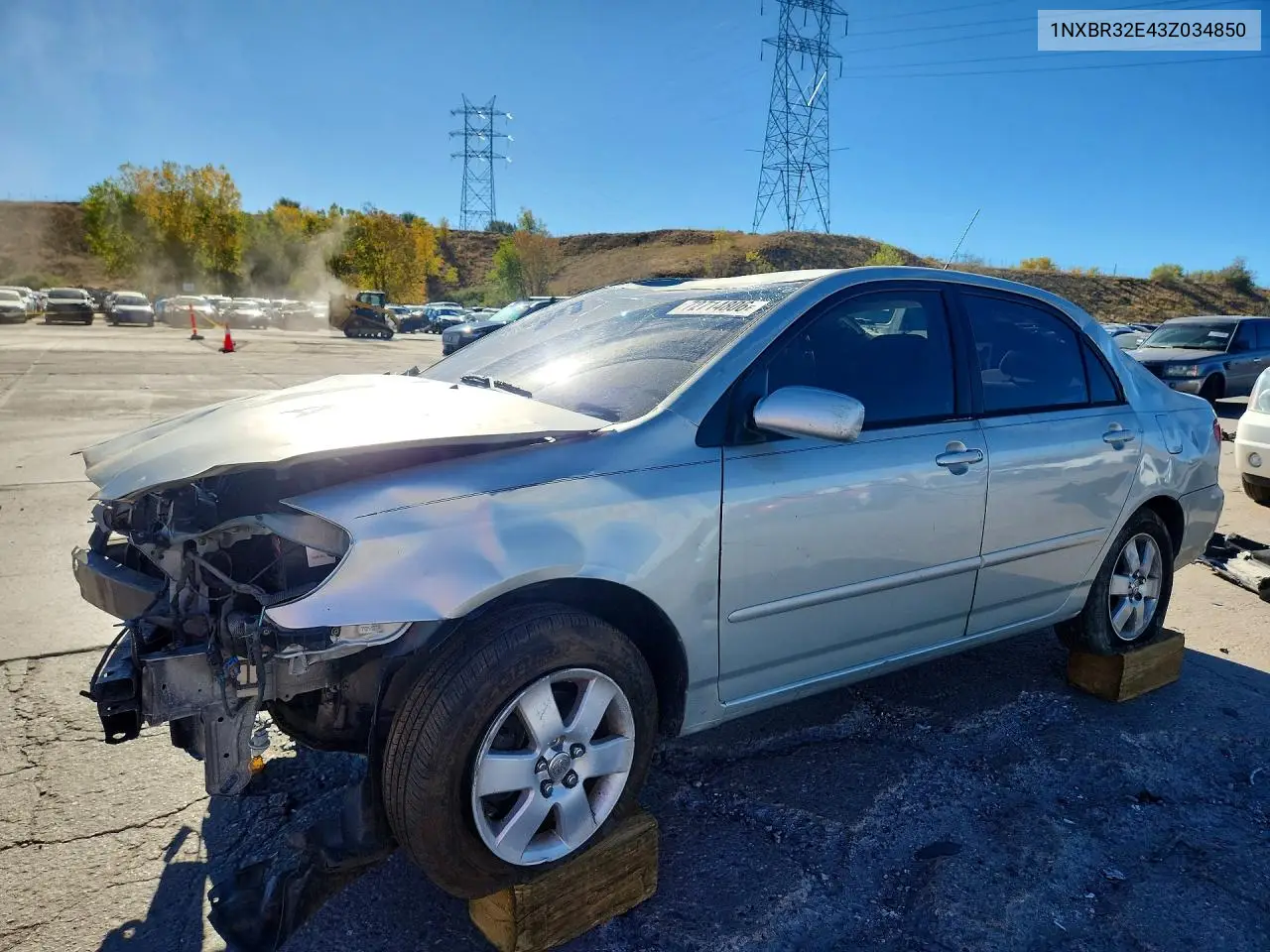 2003 Toyota Corolla Le VIN 1NXBR32E43Z034850 фото 1