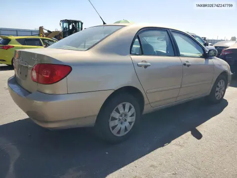 2004 Toyota Corolla Le VIN 1NXBR32E74Z247759 фото 3
