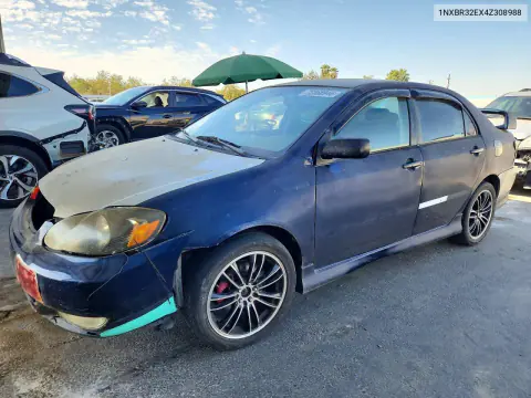 1NXBR32EX4Z308988 — 2004 Toyota Corolla, Передняя часть, фото до ремонта