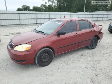 2T1BR32E15C331059 — 2005 Toyota Corolla, Задняя часть, фото до ремонта