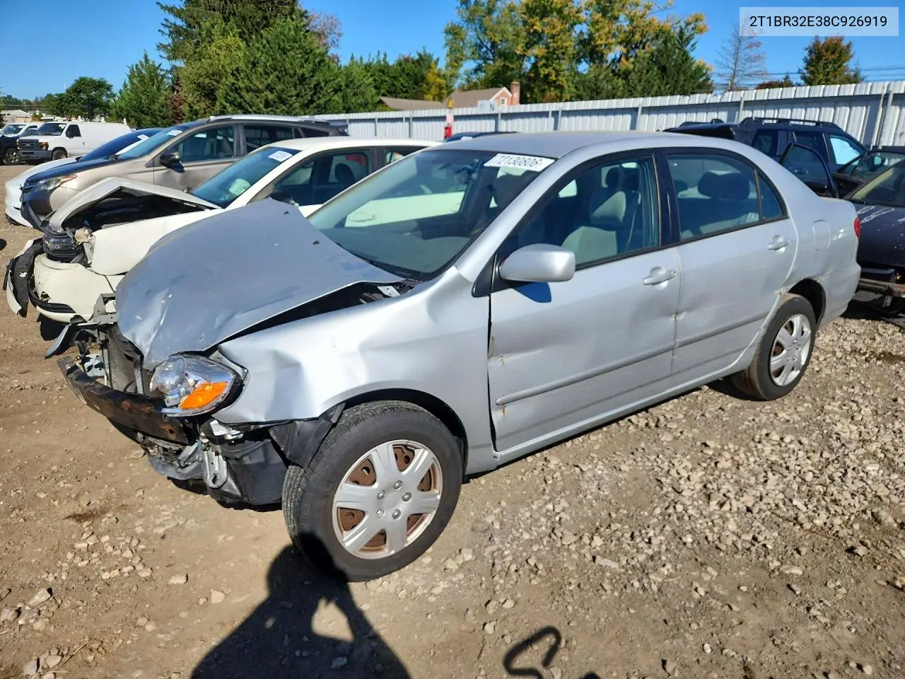 2008 Toyota Corolla Le VIN 2T1BR32E38C926919 фото 1
